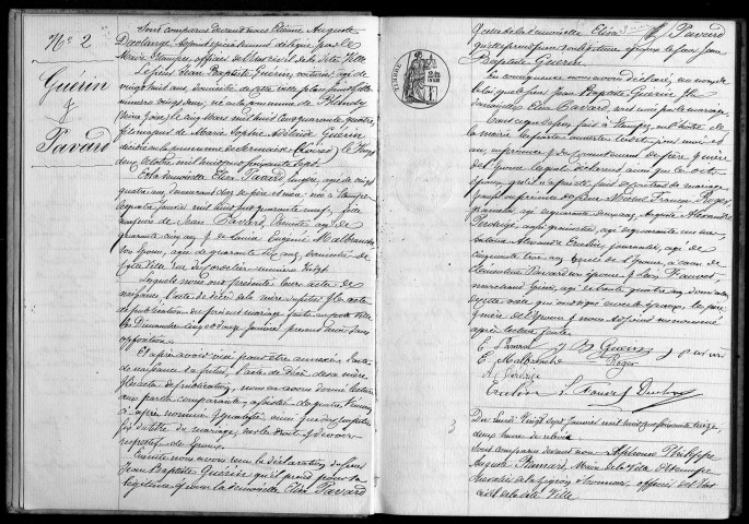 ETAMPES. Mariages : registre d'état civil (1873). 