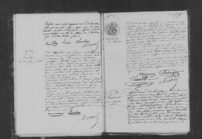 DOURDAN. Naissances, mariages, décès : registre d'état civil (1851-1853). 