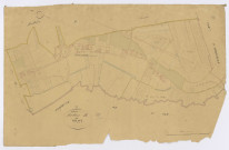 FONTAINE-LA-RIVIERE. - Section B - Village (le), 4, ech. 1/1250, coul., aquarelle, papier, 66x103 (1831). 