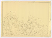 Fonds de plan topographique régulier de MORSANG-SUR-ORGE dressé et dessiné par L. POUSSIN géomètre, vérifié par M. GILLET, ingénieur, feuille 3, 1945. Ech. 1/2.000. N et B. Dim. 1,06 x 0,78. 