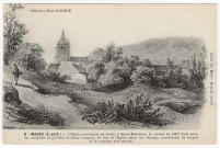 MASSY. - L'église paroissiale est dédiée à Sainte-Madelaine (d'après gravure ancienne) [ Collection Paul Allorge, cliché Ch. Maire]. 