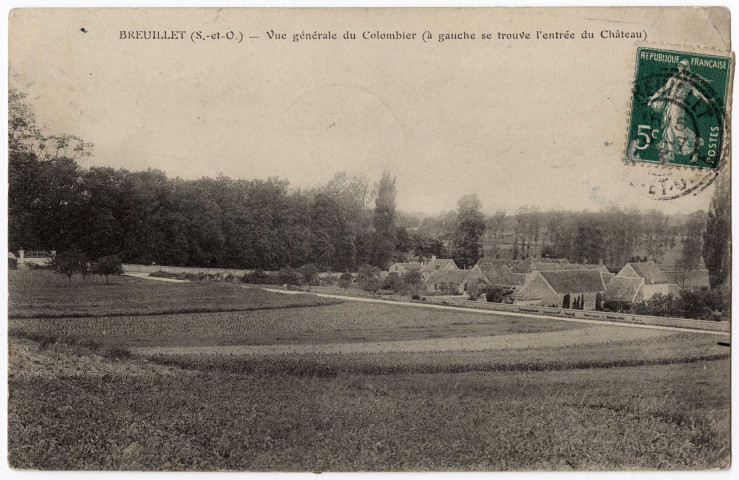 BREUILLET. - Vue générale du Colombier, 1913, 4 mots, 5 c, ad. 