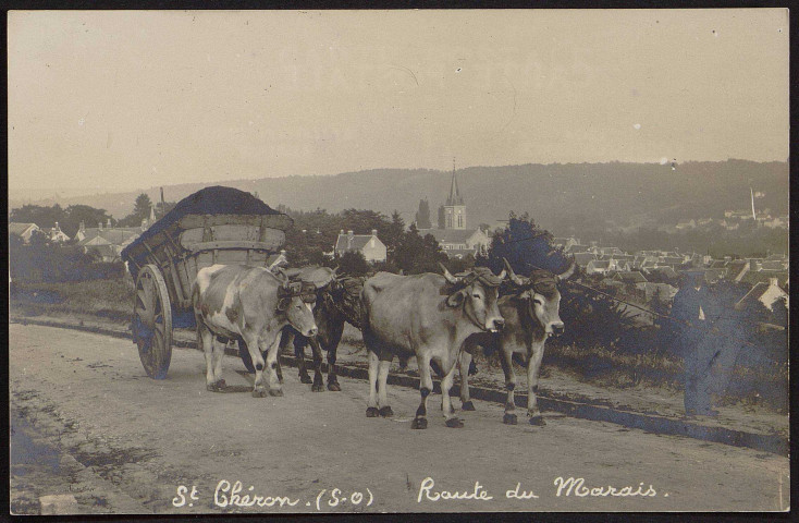 SAINT-CHERON.- Route du Marais, 1914.