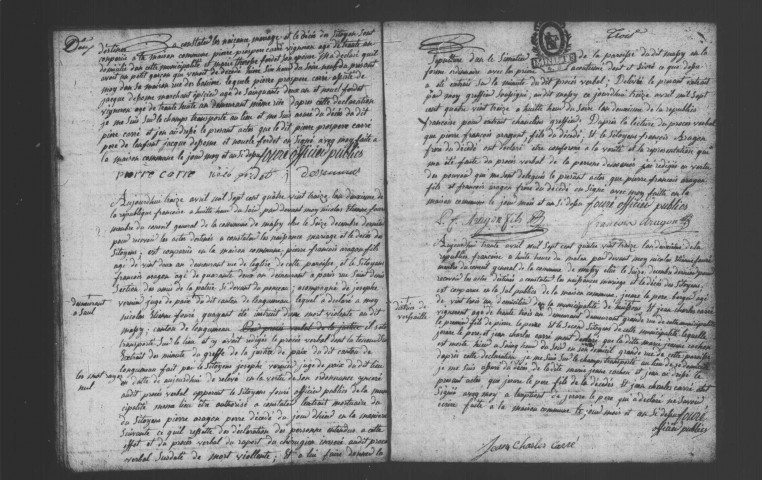 MASSY. Naissances, mariages, décès : registre d'état civil (1793-an V). 