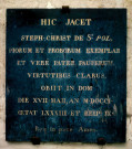 dalle funéraire : Stéphane Christian de Saint-Pol