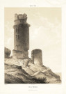 MONTLHERY. Tour de MONTLHERY, lithographie de Bichebois, d'après un dessin de E. Sagot, imprimerie Lemercier, Bistre, Dim.
27,5 x 20,5. 