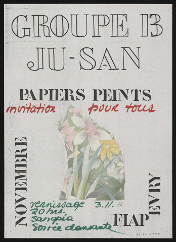 EVRY. - Exposition : papiers peints, FIAP d'Evry, 3 novembre 1982. 