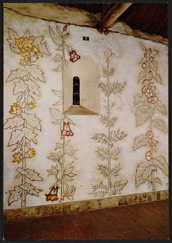 MILLY-LA-FORET.- Chapelle Saint-Blaise des Simples : intérieur, fresque murale [1972-1982].