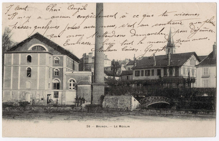 BRUNOY. - Le moulin, Brégér, 1903, 6 lignes, 10 c, ad. 