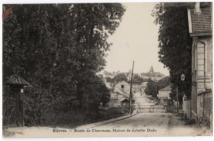 BIEVRES. - Route de Chevreuse, maison de Juliette Dodu, David, sépia. 