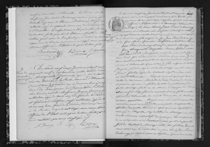 OLLAINVILLE. - Naissances, mariages, décès : registre d'état civil (1859-1872). (OLLAINVILLE : commune créée en 1793 aux dépens de BRUYERES-LE-CHÂTEL) 