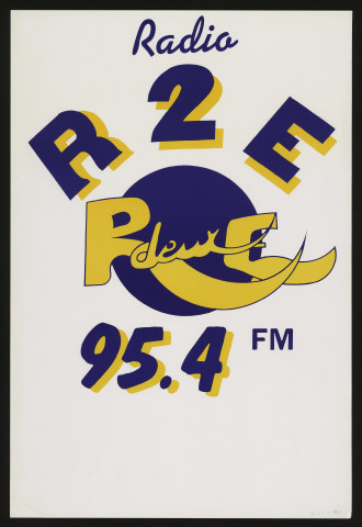 EVRY. - Affiche publicitaire pour la radio R2E (1995). 