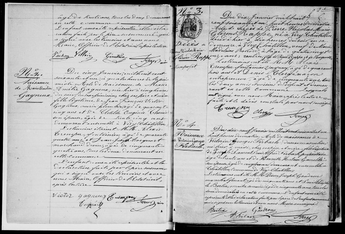 VIRY-CHATILLON. Naissances, mariages, décès : registre d'état civil (1861-1872). 