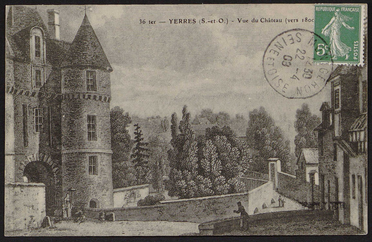 YERRES.- Vue du château (vers 1800).