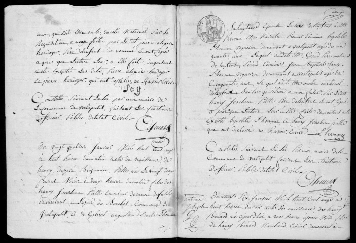 VERT-LE-PETIT. Naissances, mariages, décès : registre d'état civil (1811-1822). 