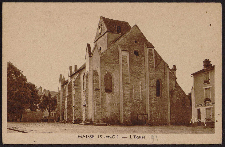 MAISSE.- L'église (25 juillet 1955).