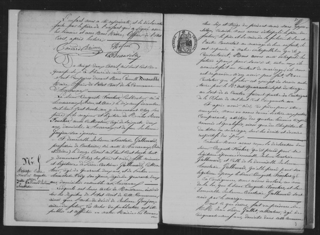 AUVERNAUX. Naissances, mariages, décès : registre d'état civil (1856-1872). 