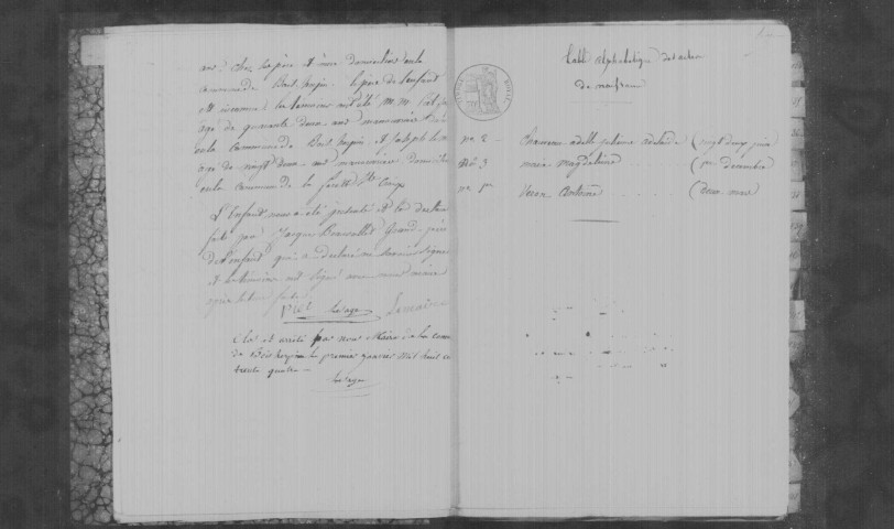 BOIS-HERPIN. Naissances, mariages, décès : registre d'état civil (1833-1860). 