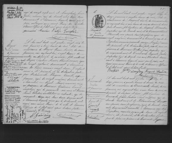 ESSONNES. Naissances : registre d'état civil (1885). 