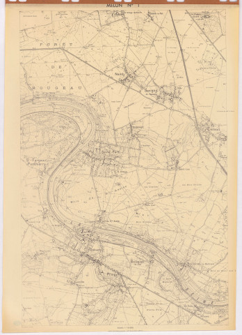 MELUN (Seine-et-Marne). - Plan de Melun et des environs, dressé par l'Institut géographique national, feuilles n° 1 et 5, [vers 1967]. Ech. 1/10 000. Papier. N et B. Dim. 105,5 x 75 cm. [2 plans]. 