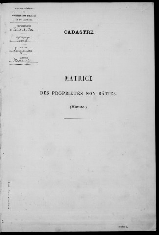 MORANGIS. - Matrice de rôle pour les propriétés non bâties : folios 1 à 400 [cadastre rénové en 1953]. 