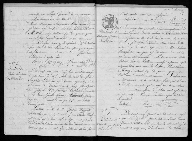 AUTHON-LA-PLAINE. Naissances, mariages, décès : registre d'état civil (1839-1844). 