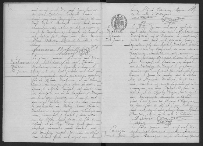 ESSONNES.- Décès : registre d'état civil. 