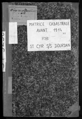 SAINT-CYR-SOUS-DOURDAN. - Matrice des propriétés bâties [cadastre rénové en 1939]. 