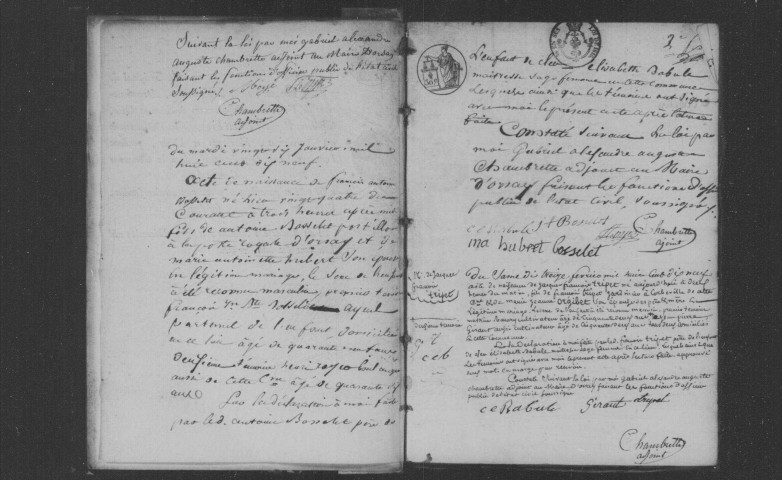 ORSAY. Naissances, mariages, décès : registre d'état civil (1819-1831). 