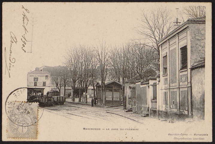 MARCOUSSIS.- Gare du tramway, 1903.