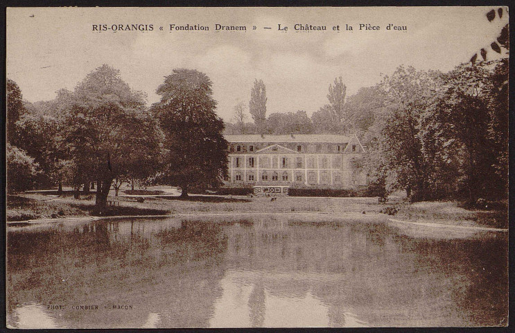 RIS-ORANGIS.- Fondation DRANEM : le château et la pièce d'eau (27 juin 1936).