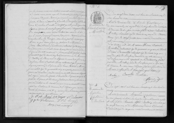 GRANGES-LE-ROI (LES). Naissances, mariages, décès : registre d'état civil (1861-1874). 