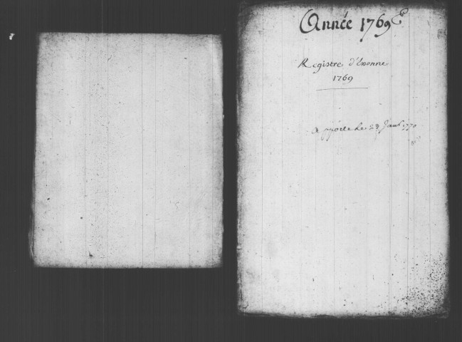 ESSONNES. Paroisse Saint-Etienne : Baptêmes, mariages, sépultures : registre paroissial (1769-1775). 