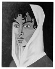 Portrait de femme, par Jean COCTEAU, 1951, dessin. Reproduction, 1 négatif, noir et blanc, 1963.