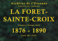 FORET-SAINTE-CROIX (LA). Naissances, mariages, décès : registre d'état civil (1876-1890). 