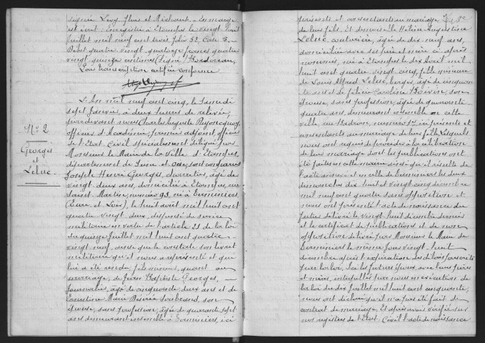 ETAMPES.- Mariages : registre d'état civil (1905). 