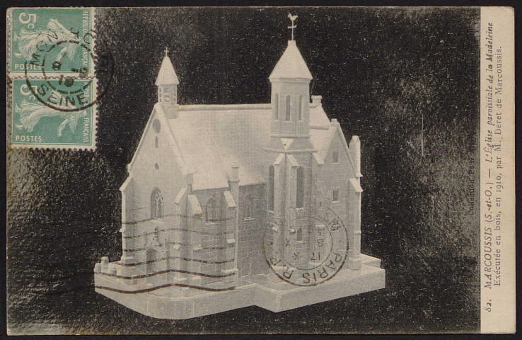 MARCOUSSIS.- L'église paroissiale de la Madeleine, 1919.