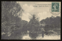 LEUVILLE-SUR-ORGE. - L'Orge, partie de pêche. Editeurs E. M., Benoît et photo-éditeur F. Testard, Paris, 1923, timbre à 10 centimes. 