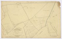 ARRANCOURT. - Section C - Château de la Rouge et Carrefour de Bunoux, ech. 1/2500, coul., aquarelle, papier, 66x104 (1831). 
