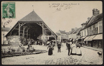 Arpajon.- Place du marché et halle (16 août 1912). 