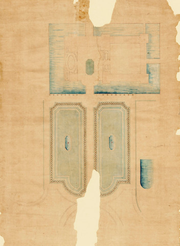 CHAMARANDE. - Plan de parterres, s.d., 88 x 110 cm [déchiré].