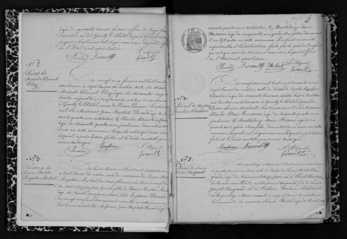 GOMETZ-LE-CHATEL. Naissances, mariages, décès : registre d'état civil (1861-1874). 