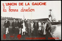 COURCOURONNES. - Affiche électorale. L''Union de la gauche : la bonne direction, 6 mars 1983. 