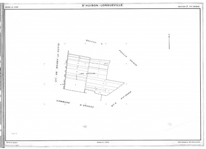 D'HUISON-LONGUEVILLE.- Cadastre révisé pour 1950 : plan de la section Z, [1 plan]. 