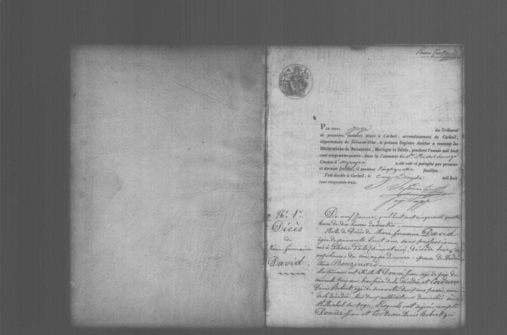 SAINT-MICHEL-SUR-ORGE. Naissances, mariages, décès : registre d'état civil (1854-1863). 