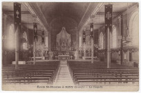IGNY. - Etablissement Saint-Nicolas. Ecole d'horticulture, intérieur de la chapelle (1915). 3 lignes, ad, sépia. 