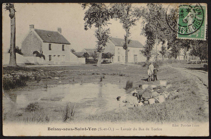 Boissy-Sous-Saint-Yon.- Lavoir du Bas de Torfou (25 septembre 1913). 