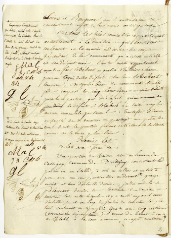MONTLHERY. - François Salar : minutes (Octobre - Décembre 1824). 