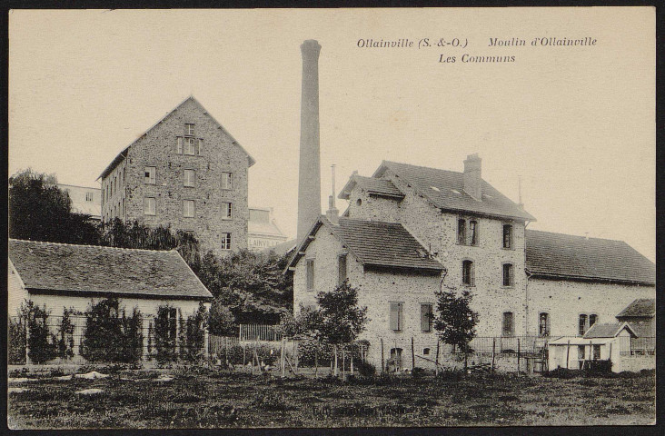 OLLAINVILLE.- Moulin : les communs (1917).