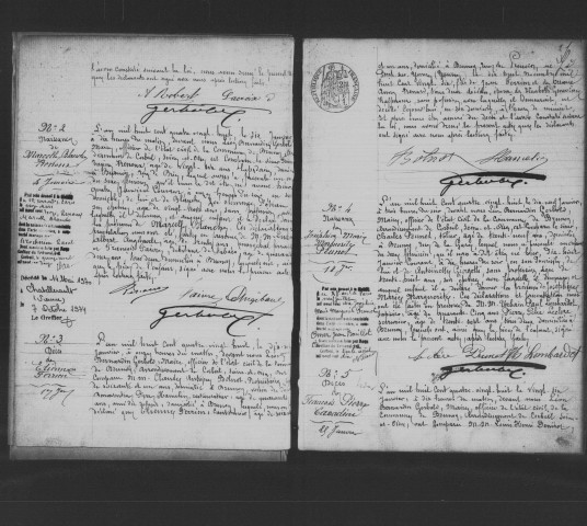 BRUNOY. Naissances, mariages, décès : registre d'état civil (1888-1892). 